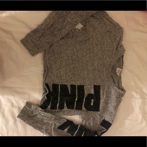 Pink grey crop top
